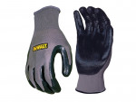 A pair of disposable nitrile gloves with a textured fingertip for grip, offering protection against chemicals and contaminants.