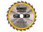 A yellow and black DEWALT cordless circular saw with a motor, an adjustable bevel plate, and a blade guard, for ripping and cross-cutting timber.