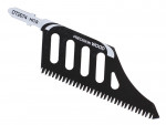A None cordless jigsaw with orbital action and a variable-speed trigger, for cutting curves and internal shapes.