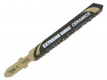 A yellow and black DEWALT cordless jigsaw with orbital action and a variable-speed trigger, for cutting curves and internal shapes.