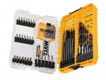 A yellow and black DEWALT cordless drill driver with a keyless chuck and variable-speed trigger, for drilling and screw driving.