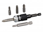 A steel screw with a threaded shaft and sharp point, for general-purpose fastening applications.