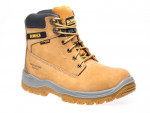A composite safety boot with a steel toecap and anti-slip rubber sole, offering impact and compression protection for site work.
