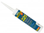 A 295ml cartridge of Everbuild white silicone sealant with a flexible cured finish, for sealing joints around kitchens, bathrooms, and windows.