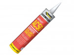 A cartridge of Everbuild white flexible acrylic sealant for sealing gaps around door and window frames and skirtings.,