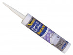 A 290ml cartridge of Everbuild white flexible acrylic sealant for sealing gaps around door and window frames and skirtings.,