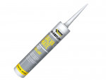 A cartridge of Everbuild grey flexible acrylic sealant for sealing gaps around door and window frames and skirtings.,
