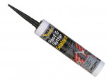 A 295ml cartridge of Everbuild black flexible acrylic sealant for sealing gaps around door and window frames and skirtings.,