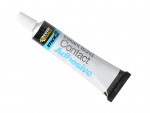 A 30ml tin of Everbuild contact adhesive for bonding laminates, rubber, leather, and similar materials.