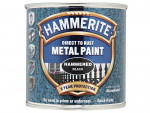 A 750ml tin of Hammerite direct-to-rust hammered-finish metal paint in black, with a textured decorative surface and built-in rust inhibitor, requiring no primer.