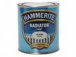 A 500ml tin of Hammerite gloss-finish metal paint in white, for protecting and decorating metal surfaces.