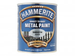 A 250ml tin of Hammerite smooth-finish metal paint in silver, for protecting and decorating metal surfaces.
