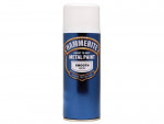 A 400ml tin of Hammerite smooth-finish metal paint in white, for protecting and decorating metal surfaces.