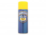 A 400ml tin of Hammerite smooth-finish metal paint in yellow, for protecting and decorating metal surfaces.