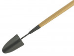 A trowel with a polished steel blade and an ergonomic handle, for applying and finishing mortar, plaster, and adhesive.