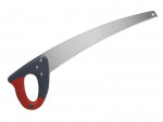 A pruning saw with a curved, hardened blade and an ergonomic handle, for cutting green timber, branches, and shrubs.
