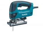A teal and black Makita corded jigsaw with 240V orbital action and a variable-speed trigger, for cutting curves and internal shapes.