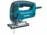 A teal and black Makita corded jigsaw with 240V orbital action and a variable-speed trigger, for cutting curves and internal shapes.