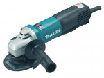 A teal and black Makita corded angle grinder with a 240V motor, a side handle, and a wheel guard, for grinding, cutting, and surface preparation.