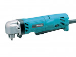 A teal and black Makita cordless right-angle drill with 240V a compact head for drilling in tight spaces between joists and studs.,
