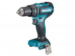 A teal and black Makita cordless combi drill with an 18V motor, a 13mm keyless chuck, and hammer, drill, and screwdriver modes.
