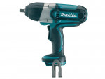 A teal and black Makita cordless impact driver with a 18V motor, a hex-chuck, and variable speed, for high-torque screw driving and fastening.