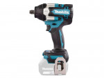 A teal and black Makita cordless impact driver with a 18V motor, a hex-chuck, and variable speed, for high-torque screw driving and fastening.