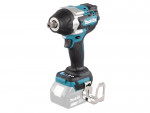 A teal and black Makita cordless impact driver with a 18V motor, a hex-chuck, and variable speed, for high-torque screw driving and fastening.