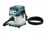 A teal and black Makita cordless leaf blower with 36V variable airflow control and a concentrator nozzle.,
