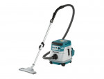 A teal and black Makita cordless leaf blower with 36V variable airflow control and a concentrator nozzle.,