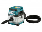 A teal and black Makita cordless leaf blower with 36V variable airflow control and a concentrator nozzle.,