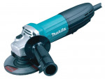 A teal and black Makita corded angle grinder with a 240V motor, a side handle, and a wheel guard, for grinding, cutting, and surface preparation.