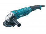 A teal and black Makita corded angle grinder with a 240V motor, a side handle, and a wheel guard, for grinding, cutting, and surface preparation.