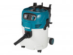 A teal and black Makita cordless leaf blower with 240V variable airflow control and a concentrator nozzle.,