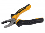 A pair of Roughneck combination pliers with serrated flat jaws, a pipe-gripping section, and a side cutter, for general gripping work.
