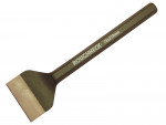 A hardened steel 76mm bolster chisel with a wide flat blade, used for cutting masonry, tiles, and breaking out concrete.
