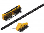 A brush with natural or synthetic bristles and an ergonomic handle, for applying coatings or cleaning surfaces.
