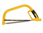 A saw with a hardened blade and a comfortable handle, for cutting timber, metal, or masonry.
