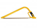 A saw with a hardened blade and a comfortable handle, for cutting timber, metal, or masonry.