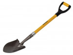 A Roughneck short-handled rounded-bladed spade with a steel blade and a wooden or fibreglass shaft, for general digging work.