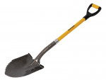 A Roughneck short-handled rounded-bladed spade with a steel blade and a wooden or fibreglass shaft, for general digging work.