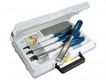 A bevel-edge wood chisel with a hardened steel blade and a polymer or wooden handle, for paring and chopping joints in timber.