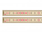 A Stanley folding carpenter's rule with hinged sections and dual metric and imperial graduations.,