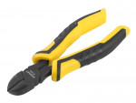 A pair of Stanley pliers with hardened steel jaws and insulated handles, for gripping and bending work.