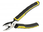 A pair of Stanley pliers with hardened steel jaws and insulated handles, for gripping and bending work.