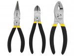 A pair of Stanley pliers with hardened steel jaws and insulated handles, for gripping and bending work.