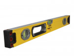A Stanley  spirit level with an extruded aluminium body and accurate vials, for checking horizontal and vertical alignment.