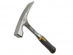 A hammer with a steel head and a steel-handled handle, for general fastening and construction use.