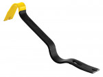 A hardened steel crowbar with a curved prying end and a pointed chisel tip, designed for levering, prying, and demolition work.