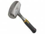 A club hammer with a double-faced steel head and a short steel-handled handle, used for driving bolsters, chisels, and masonry stakes.